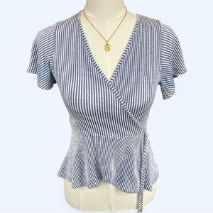 Caution to the Wind Striped Tie Top